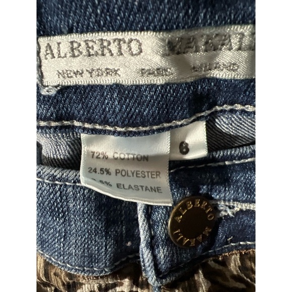 Alberto Makali Leopard Print Jeans with Blue Denim Waistband - Picture 2 of 3